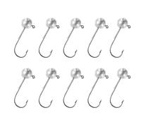 Jig Head Fishing Hooks Set, 10 Pack Sharp Round Ball Jig Heads Hooks with Barb, Saltwater Freshwater Fishing Tackle Kit for Trout & Bass (1g)