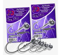 Jig Heads 2/0 3g-12g SHARP STRONG Hooks Perch Pike Sea Fishing Tackle Soft Lure Ball (S08- 6pcs size 2/0-8g [1/4oz] Big Fish Jig Heads)