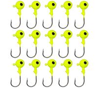 Jig Heads Hooks, 110Pack Fishing Jig Heads Hooks Kit, Sharp Small Lures Jig Head Bait Assorted, Round Head Jig Hooks for Soft Shrimp Lures Freshwater (1.75g, 2.4g, 3.5g, 5g, 7g, 10g, 14g) Yellow