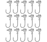 Jig Heads Hooks, 55Pack Fishing Jig Heads Hooks Kit, Sharp Small Lures Jig Head Bait Assorted, Round Head Jig Hooks for Soft Shrimp Lures Freshwater (1.75g, 2.4g, 3.5g, 5g, 7g, 10g, 14g) Silver