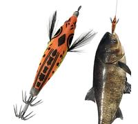 Jig Squid - with Realistic Luminescent Round Belly and Hook, Jig Shape, for Trout, Octopus, Sea Bass, Streams, Rivers, Artificial Basins, Coastal Areas and Along the Sea