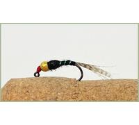 Jig Trout Flies, Black Red Head Jig Barbless, Choice of size and quantity, Euro Nymphs (12, Mixed)