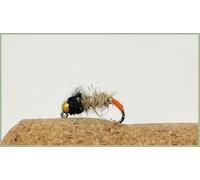 Jig Trout Flies,Hares Ear Red Tag, Jig Flies, Barbless, Choice of size and quantity, Euro Nymphs (12, Mixed)
