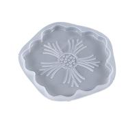 JIgeren Baking Pan Irregular Flower Pattern Coaster Epoxy Resin Mold DIY Silicone Mould Transparent 4