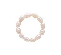 JIgeren Pearl Ring Elastic Pearl Beaded Rings for Women Girls Micro Adjustable Stretch Stacking Rings Valentine's Day Gift for Girlfriend