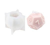 JIgeren Resin Pattern Dice Decoration 3D Candle Soap Mould DIY Candle Epoxy Mold Handmade Candles Aroma Wax Soap Molds for Decorations Multicolor 2
