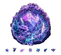 Jigfoxy Crystal Wooden Jigsaw Puzzles for Adults,245pcs Unique Animal Shape Wood Puzzles, Birthday Gifts for Family Friend with wooden box(13.4 * 12.8in)