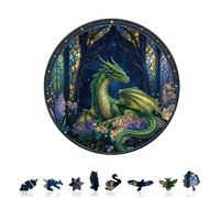 Jigfoxy Dragon Wooden Puzzles for Adults, 270 Piece Unique Animal Shaped Jigsaw Puzzle, Relaxing Brain Teaser Game, Creative Gift in Premium Box (13.4x13.4in)
