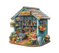 Jigfoxy Happy Farm Wooden Jigsaw Puzzles for Adults, 222pcs Unique Animal Shape Wood Puzzles, Birthday Gifts for Family Friend with wooden box(10.2 * 13.3in)