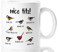 Jigfoxy Nice Tits Bird Mug, Funny Bird Coffee Mug, 11 Oz