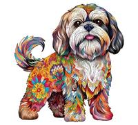 Jigfoxy Shih Tzu Dog Wooden Jigsaw Puzzles for Adults, 260pcs Unique Animal Shape Wood Puzzles, Birthday Gifts for Family Friend with wooden box(12.4 * 13.8in)