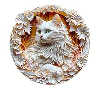 Jigfoxy Wooden Jigsaw Puzzles for Adults, 3D Vision Cat Wooden Puzzle 300pcs, Unique Animal Shape Wood Puzzles, Birthday Gifts for Family Friend with with wooden box(13.4 * 13.4in)