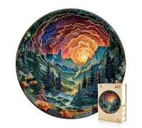 Jigfoxy Wooden Jigsaw Puzzles for Adults, 3D Vision Sky Wooden Puzzles for Adults 300pcs, Unique Animal Shape Wood Puzzles, Birthday Gifts for Family Friend with wooden box(13.4 * 13.4in)