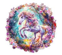 Jigfoxy Wooden Jigsaw Puzzles for Adults, Dreamy Pony Wooden Puzzles for Adults 280pcs, Unique Animal Shape Wood Puzzles, Birthday Gifts for Family Friend with with wooden box(13.5 * 13.3in)