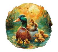 Jigfoxy Wooden Jigsaw Puzzles for Adults, Duck Wooden Puzzles 280pcs, Unique Animal Shape Wood Puzzle, Birthday Gifts for Family Friend with Wood Box(13.3 * 13.12in)