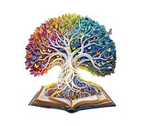 Jigfoxy Wooden Jigsaw Puzzles for Adults, The Tree of Life in the Book Wooden Puzzle, Unique Animal Shape Wood Puzzles, Birthday Gifts for Family Friend with wooden box(13.4 * 12.2in)