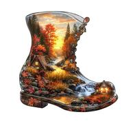 Jigfoxy Wooden Puzzles for Adults, 225-Piece Autumn Haven Jigsaw Puzzle, Unique Animal-Shaped Jigsaw Puzzle for Adults and Teens, Creative Gift with Premium Wooden Box,13.4 * 13.1in