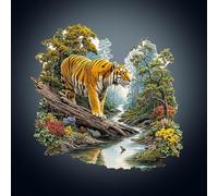 Jigfoxy Wooden Puzzles for Adults, 255-Piece King of the Forest Jigsaw Puzzle, Unique Animal-Shaped Jigsaw Puzzle for Adults and Teens, Creative Gift with Premium Wooden Box,13.4 * 13in