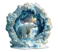 Jigfoxy Wooden Puzzles for Adults, Polar Bear Wooden Jigsaw Puzzle