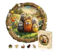 Jigfoxy Wooden Puzzles for Adults, Six Cute Little Chicks Jigsaw Puzzle