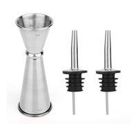 Jigger for Bartending, Bar Cocktail Jigger Measure Cup 2oz 1oz Stainless Steel Japanese Liquor Spirit Measuring Double Jiggers with Pourers Shot Drink Measurer Bartender Tool with Measurements Inside