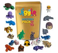 Jiggle Pals 10-Pack - 3D Printed Animals, 3D Printed Fidget Toy, Movable Joint 3D Printed Toys Different Animal Shapes for Home and Office Decoration Photographic Prop, Fidget toys