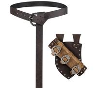 Jigglyjoo - Adjustable Medieval Sword Belt Frog Viking Sword Holster Renaissance Belt for LARP Cosplay Knights Pirates (Coffee)
