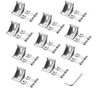 JiGiU 10PCS Aluminum Extrusion Corner Angel Bracket Connector Hardware Corner Mounting Bracket Slot with T Nuts and Screws (Silver, 2020)