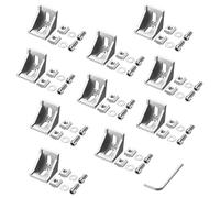 JiGiU 10PCS Aluminum Extrusion Corner Angel Bracket Connector Hardware Corner Mounting Bracket Slot with T Nuts and Screws (Silver, 4040)