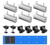 JiGiU 12PCS Solar Panel Z-Bracket Optical Module Group, 120mm Mounting Rail Solar Panel Z-Bracket and Aluminum Center Clamp 30mm/35mm Aluminum Rail End Clamps for Solar Panel PV Mounting System