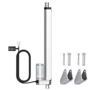 JiGiU 12V Actuator 12" Heavy Duty 330lbs/1500N Linear Actuator, 0.4"/s Linear Motion Actuator with Mounting Bracket & IP65 Protection for Car RV Electric Door Industrial Machinery Vessel Window-Silver