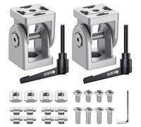 JiGiU 2 Pieces Joint Connector Extrusion Corner Connector 4040 Joint Aluminium Profile 180° Rotation Range Zinc Alloy with Lever and Mounting Accessories