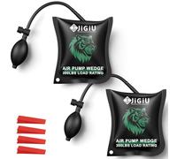 JiGiU 2PCs Heavy Duty Air Wedge Bags for Door & Window Installation, 16x15cm, 441lbs Capacity, Adjustable Gap Up to 2.4in, Includes 4 Plastic Wedges, Durable TPU Fabric & Silicone Tube