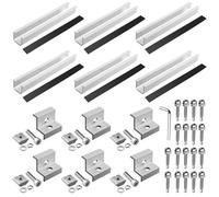 JiGiU 6PCS Solar Panel Mounting Bracket Kits with 7.87 in Aluminium Solar Panel Mounting Rail 30mm/35mm Solar Panel End Clamps Solar Panel Z-Bracket for Metal Roof, Tin Roof, Flat Roof, Sheet Roof