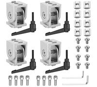 JiGiU Angle Connector Adjustable Joint for 2020 Aluminium Profile 6 mm Slot Joint Connector with Clamping Lever Flexible Hinge Swivel Mounting Material for 3D Printer Parts DIY Project (4 Pack)