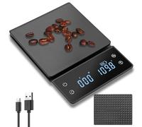 JiGiU Digital Coffee Scale with Timer 0.1g/3KG High Precision Mini Espresso Scale Kitchen Scale Large LCD Display Coffee Scales Weighing Scale for Pour-Over Coffe