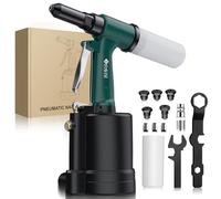 JiGiU Pneumatic Air Riveter 1780KGF Pulling Pneumatic Rivet Gun Heavy-Duty Air Pop Riveter 2.4mm, 3.2mm, 4.0mm, 4.8mm and 6.4mm Capacity for Automotive, Construction, Manufacturing Industries