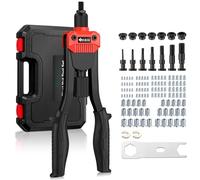 JiGiU Rivet Nut Tool Kit 13" Heavy Duty Rivnut Tool with 7 Mandrels M3-M12, Quick Change Rivet Nut Gun for Automotive, Metal Sheet & DIY Repair