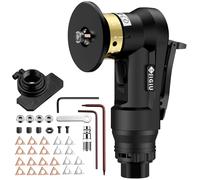 JiGiU Upgraded Air Chamfer Tool with Straight Guide Plate Mini Pneumatic Chamfering Machine 30000RPM 45°Pneumatic Beveling Machine 0.1-0.9mm Depth Adjust with 1/4 Inch Air Inlet for Metal Wood-Black