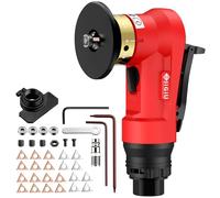 JiGiU Upgraded Air Chamfer Tool with Straight Guide Plate Mini Pneumatic Chamfering Machine 30000RPM 45°Pneumatic Beveling Machine 0.1-0.9mm Depth Adjust with 1/4 Inch Air Inlet for Metal Wood-Red