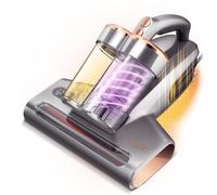 JIGOO Bed Vacuum Cleaner with Dust Sensor: 500 W 13 Kpa Mattress Vacuum Cleaner with UV & Ultrasonic and High Heating, Anti-Allergenic Powerful Handheld Bed Vacuums for Mattress (S300 Pro, Corded)