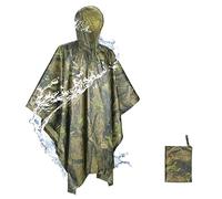 JIGOOPLEY Rain Poncho Hiking Waterproof Raincoat with Hood 4-in-1 Multifunctional Rain Jacket Camping Blanket Poncho Rainwear for Men Women Lightweight Breathable Travel Outdoor, Green, 140 cm
