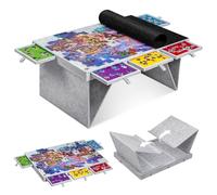 Jigpal 1000 Piece Jigsaw Puzzle Table with 5 Colored Drawers & Foldable Legs, Lightweight Puzzle Board with Cover, Jigsaw Storage Table for Adults, for 1000 Pieces Jigsaw Puzzle - Light Gray