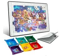 Jigpal Jigsaw Puzzle Board with 6 Sorting Trays, Foldable Puzzle Mat with Felt Cover for Puzzle Storage Saver, Lightweight & Portable, for 1000 1500 Piece Jigsaw Games