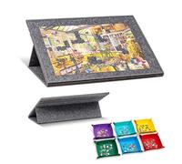 Jigpal Tilting Jigsaw Puzzle Board with 2-in-1 Stand and Cover, Lightweight Felt Jigsaw Storage Table with 3 Angle Adjustable, 6 Sorting Trays for Puzzle Games Up to 1500 Pieces