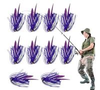 Jigs Fishing Bait, Bass Spinner Bait, 10 Pieces, Silicone, Luminous Fishing Bait Skirts, Flexible Fish Tackle Accessories for the Use of Bass, Freshwater Sea Carriers