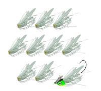 Jigs Fishing Bait, Bass Spinner Bait, Pack of 10 Silicone Jig Skirts Kit, Flexible Fish Tackle Accessories for Use of Bass Sea Carrier