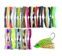 Jigs - Silicone Jig Skirts | Spinnerbait Skirts, Silicones Jigs Skirt Lure Set, 6 Pcs Multi Colored Fishing Bait Accessories, Frog Tail Aquatic Plant Design, Freshwater Saltwater Jigging Attractor