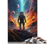 Jigsaw 尺寸 Pieces for Adults Colorful Psychedelic Astronaut Jigsaw Puzzle for Adults Wooden Puzzles Home Decor 1000pcs (75x50cm)