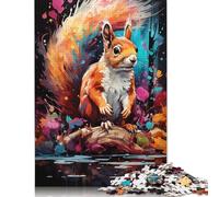 Jigsaw 尺寸 Pieces for Adults Colorful Psychedelic Squirrel Jigsaw Puzzle for Adults Wooden Puzzles Home Decor 1000pcs (75x50cm)